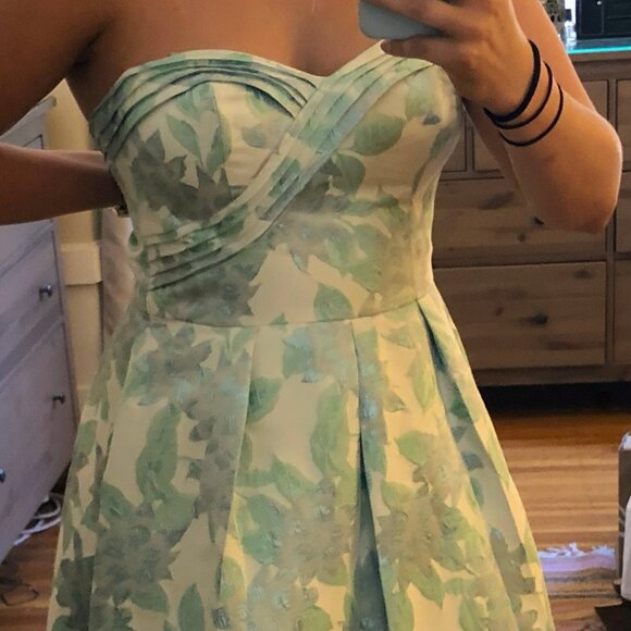 Mint Textured Flowery cocktail midi dress - size 8 - Picture 6 of 6